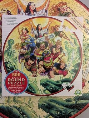 Eeboo 500 Piece Round Goddess & Warrior Puzzle - Hard To Find